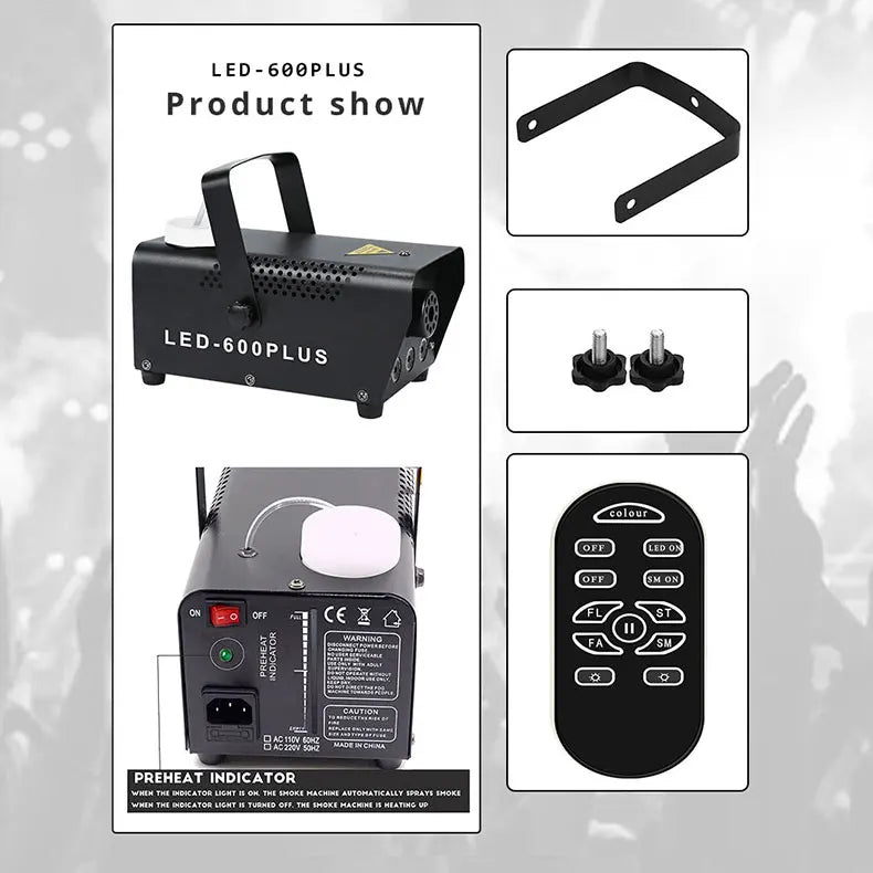 Disco Party automatic fog machine LED-600PLUS  wedding club fogger DJ remote smoke device